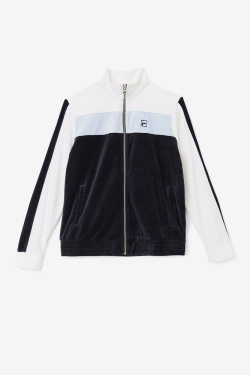 Fila Brice Velour Miesten Takki Mustat Valkoinen | Fila987YM