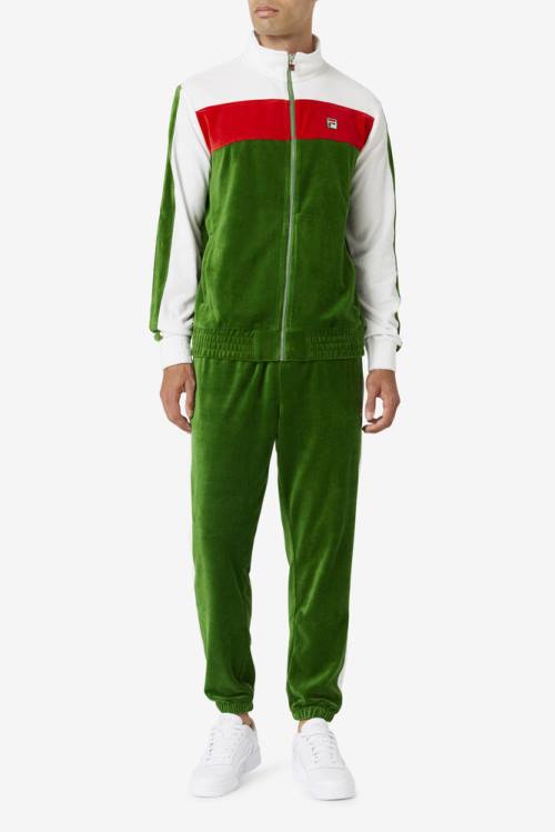 Fila Brice Velour Miesten Takki Valkoinen Punainen | Fila235RT