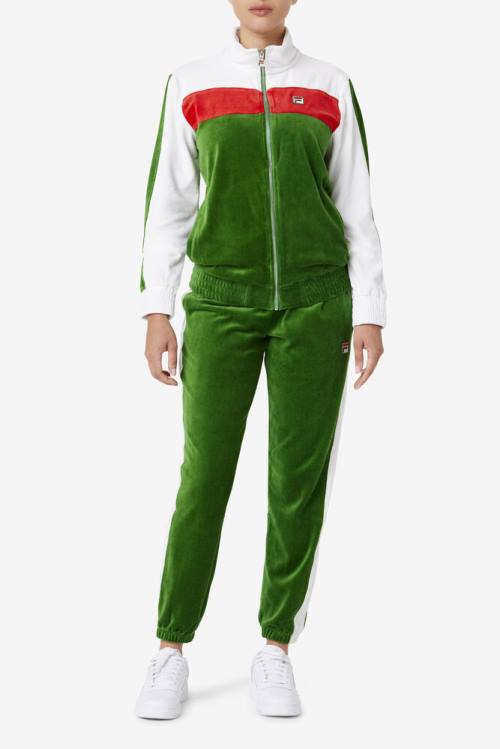 Fila Brice Velour Miesten Takki Valkoinen Punainen | Fila235RT