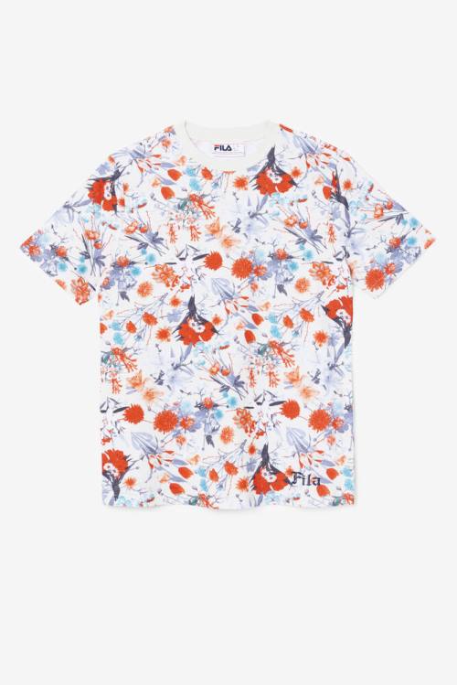 Fila Briella Crew Naisten T Paidat Sininen Valkoinen Punainen | Fila096FW