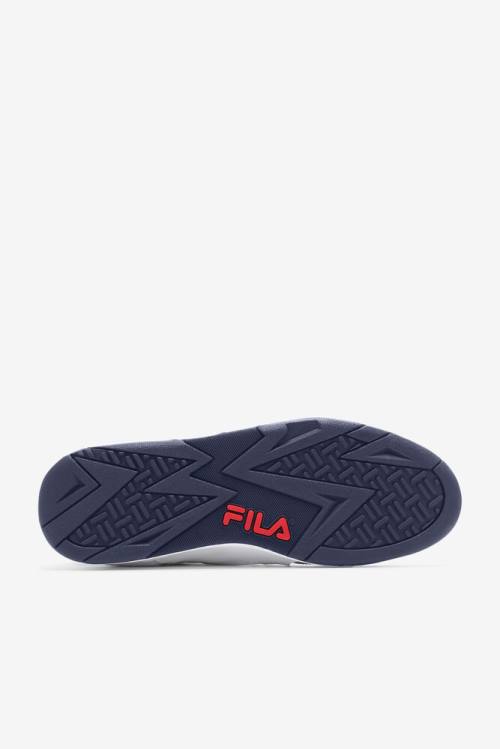 Fila Cage Mid Miesten Koripallokengät Valkoinen Punainen Sininen | Fila519XC