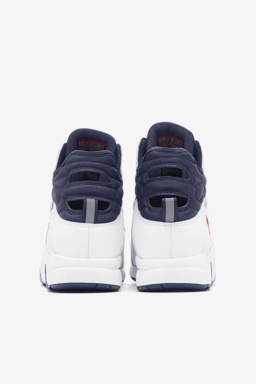 Fila Cage Mid Miesten Koripallokengät Valkoinen Punainen Sininen | Fila519XC