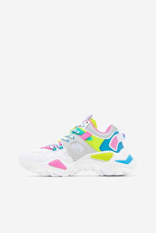 Fila Cage Mid Mixed Media Naisten Tennarit Valkoinen Harmaat Keltainen | Fila145YN