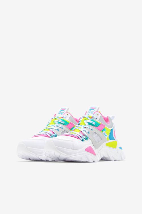 Fila Cage Mid Mixed Media Naisten Tennarit Valkoinen Harmaat Keltainen | Fila145YN