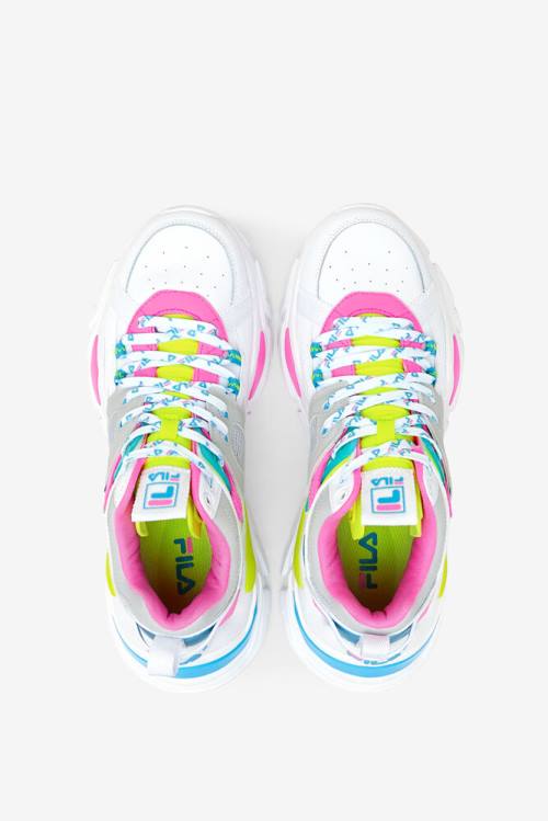 Fila Cage Mid Mixed Media Naisten Tennarit Valkoinen Harmaat Keltainen | Fila145YN