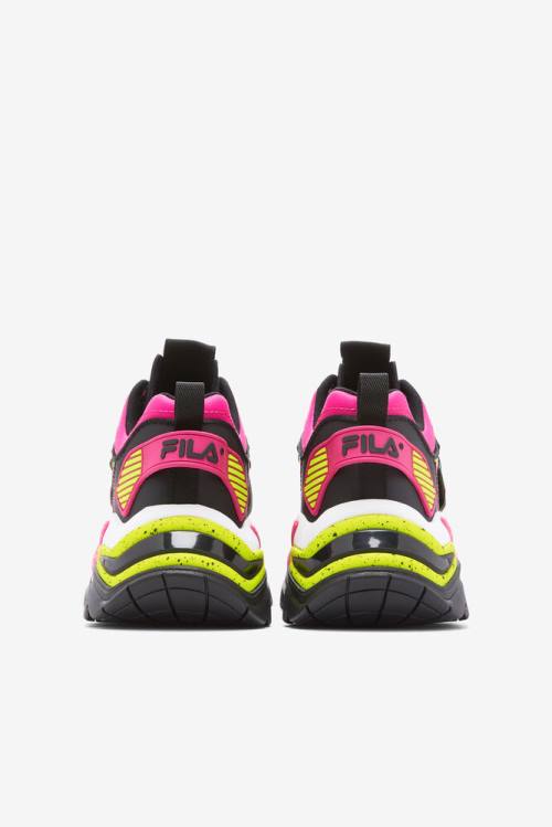 Fila Cage Mid Mixed Media Naisten Tennarit Mustat Valkoinen Pinkki | Fila981WA