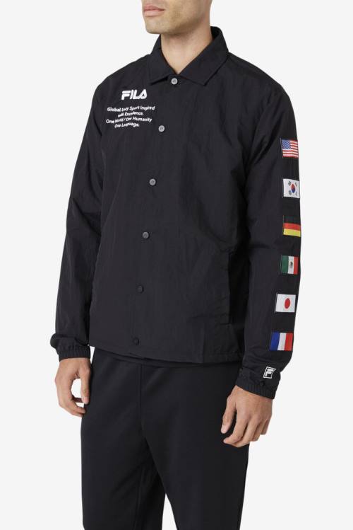 Fila Caquga Miesten Takki Mustat Valkoinen | Fila253TM