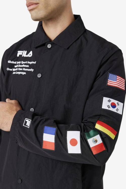 Fila Caquga Miesten Takki Mustat Valkoinen | Fila253TM