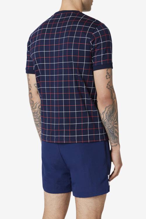 Fila Casbian Crew Miesten T Paidat Laivastonsininen Punainen Valkoinen | Fila785MZ