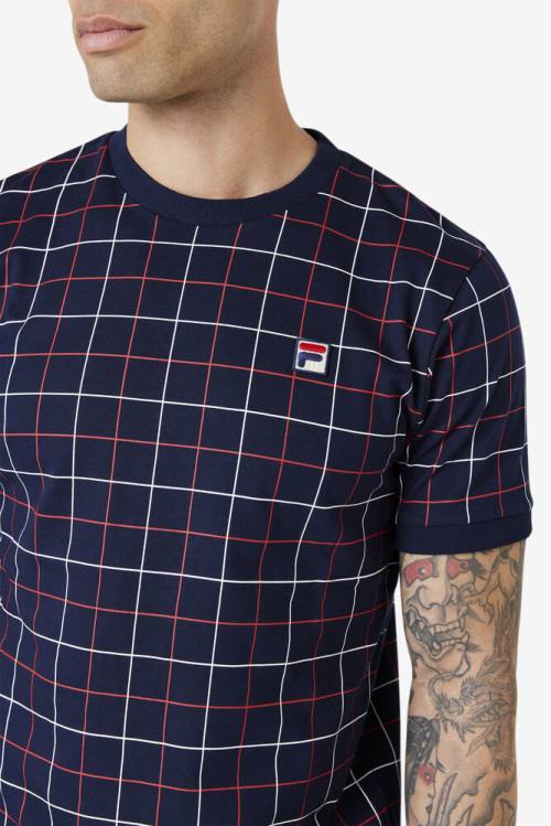 Fila Casbian Crew Miesten T Paidat Laivastonsininen Punainen Valkoinen | Fila785MZ