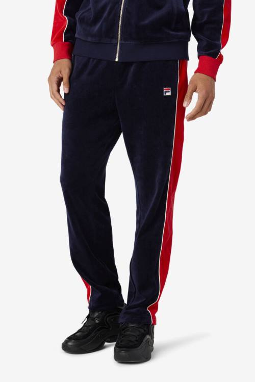 Fila Cima Velour Miesten Housut Laivastonsininen Punainen | Fila971VM