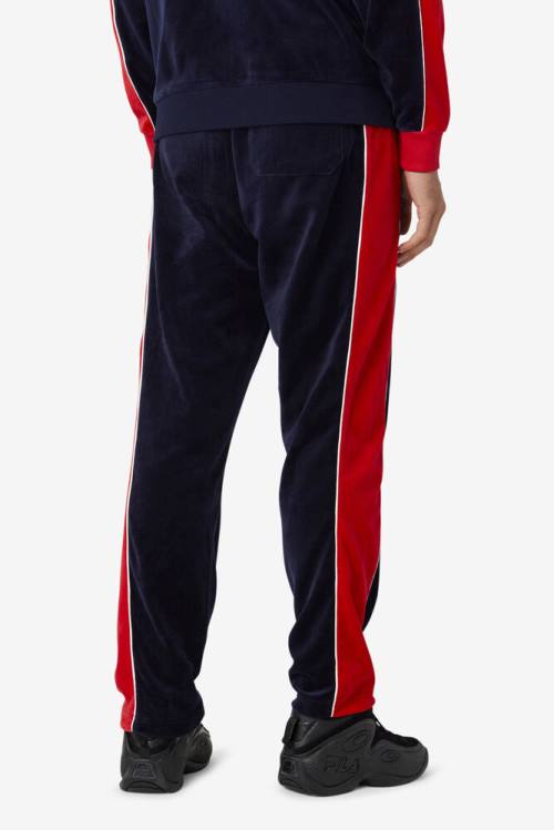 Fila Cima Velour Miesten Housut Laivastonsininen Punainen | Fila971VM