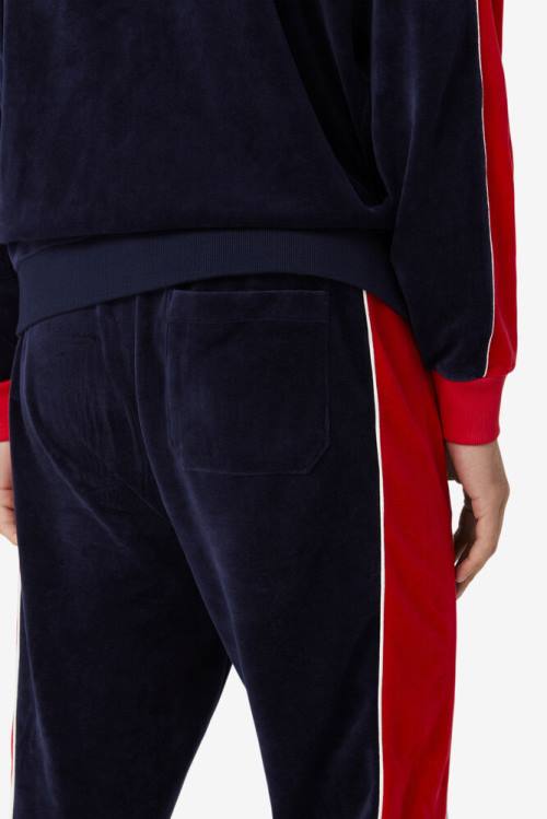 Fila Cima Velour Miesten Housut Laivastonsininen Punainen | Fila971VM