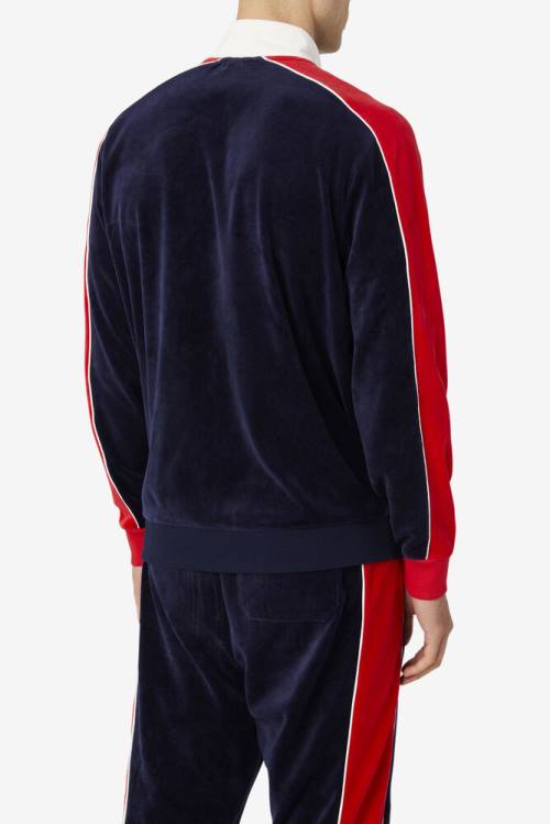 Fila Cima Velour Miesten Takki Laivastonsininen Punainen | Fila182OE