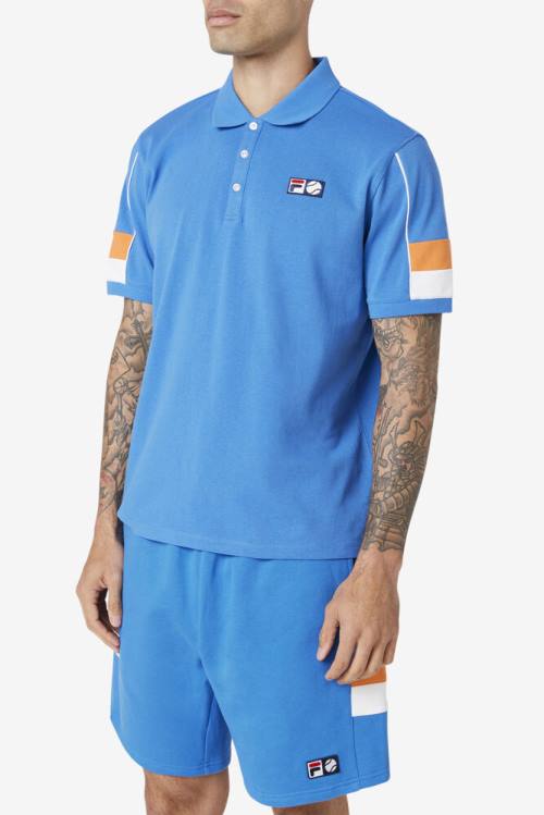 Fila Coda Miesten Pikeepaita Sininen Valkoinen Koralli Pinkki | Fila607YK