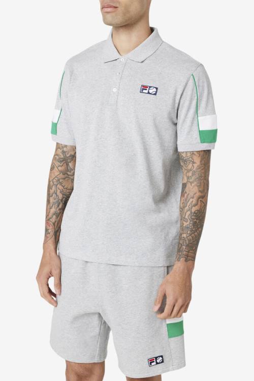 Fila Coda Miesten Pikeepaita Vaaleanharmaat Valkoinen | Fila193WF
