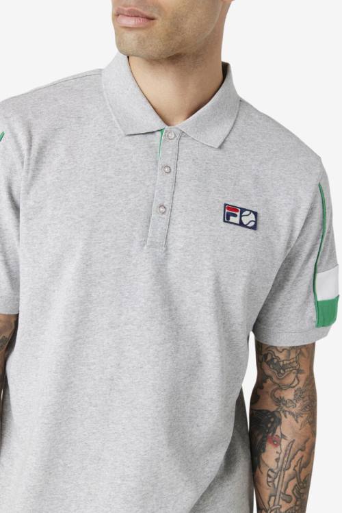 Fila Coda Miesten Pikeepaita Vaaleanharmaat Valkoinen | Fila193WF