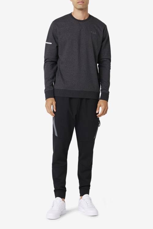 Fila Commuter Crew Miesten Puserot Mustat | Fila671DT