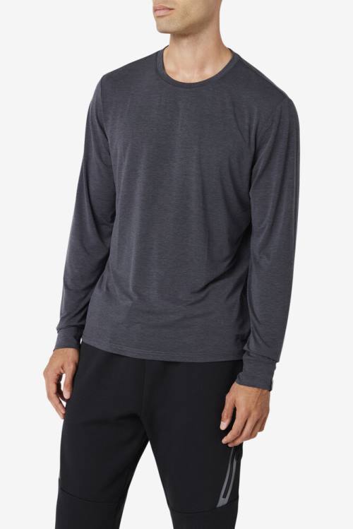 Fila Commuter Long Sleeve Tee Miesten T Paidat Mustat | Fila643SB