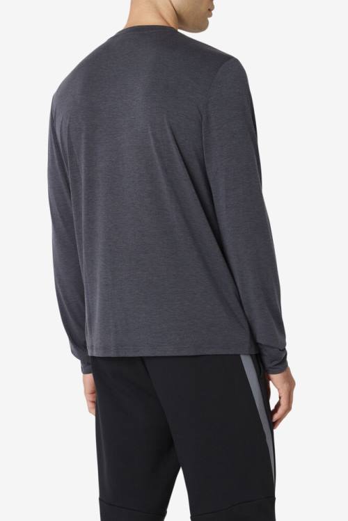 Fila Commuter Long Sleeve Tee Miesten T Paidat Mustat | Fila643SB