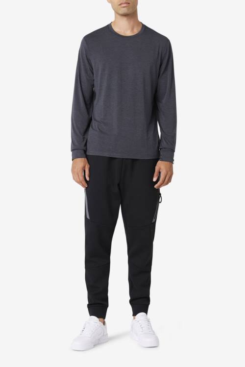 Fila Commuter Long Sleeve Tee Miesten T Paidat Mustat | Fila643SB