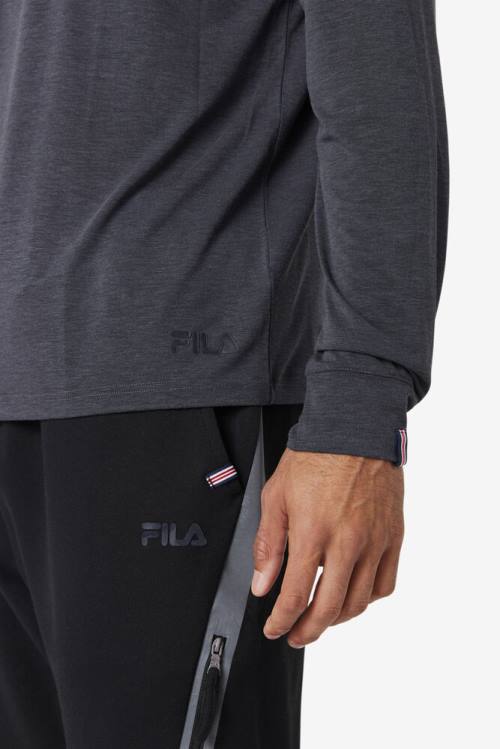 Fila Commuter Long Sleeve Tee Miesten T Paidat Mustat | Fila643SB