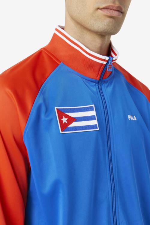 Fila Cuba Track Miesten Takki Punainen Valkoinen Sininen | Fila079SJ