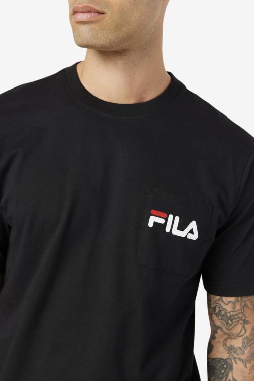Fila Curtis Pocket Tee Miesten T Paidat Mustat Valkoinen | Fila380GQ