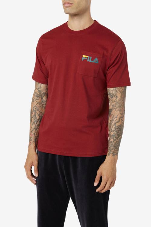 Fila Curtis Pocket Tee Miesten T Paidat Punainen | Fila564XZ