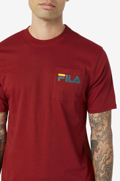 Fila Curtis Pocket Tee Miesten T Paidat Punainen | Fila564XZ
