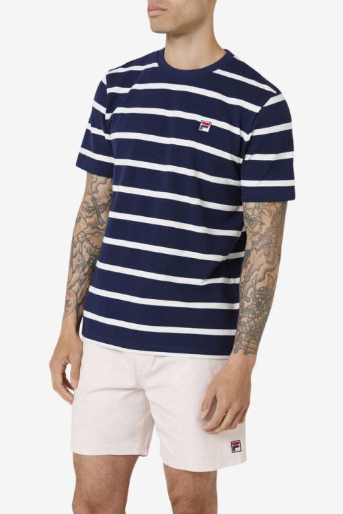 Fila Deny Crew Miesten T Paidat Laivastonsininen | Fila620CG