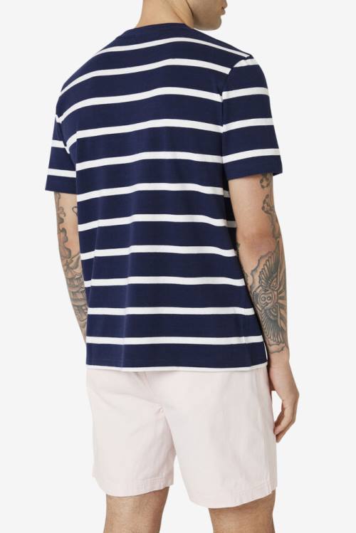 Fila Deny Crew Miesten T Paidat Laivastonsininen | Fila620CG