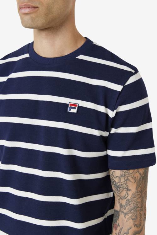 Fila Deny Crew Miesten T Paidat Laivastonsininen | Fila620CG