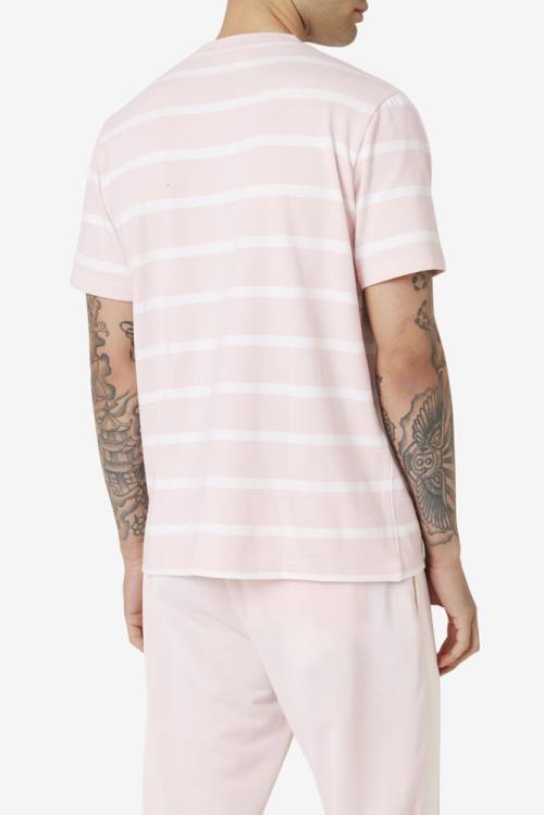 Fila Deny Crew Miesten T Paidat Pinkki Valkoinen | Fila195AF