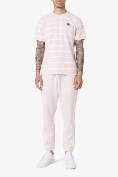 Fila Deny Crew Miesten T Paidat Pinkki Valkoinen | Fila195AF