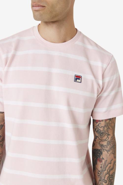 Fila Deny Crew Miesten T Paidat Pinkki Valkoinen | Fila195AF