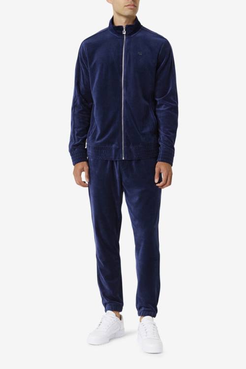 Fila Deverall Velour Miesten Housut Laivastonsininen | Fila126XJ