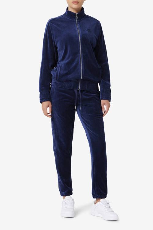 Fila Deverall Velour Miesten Housut Laivastonsininen | Fila126XJ