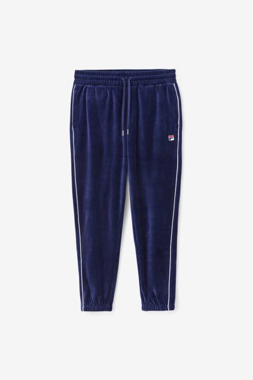 Fila Deverall Velour Miesten Housut Laivastonsininen Valkoinen Punainen | Fila740IM