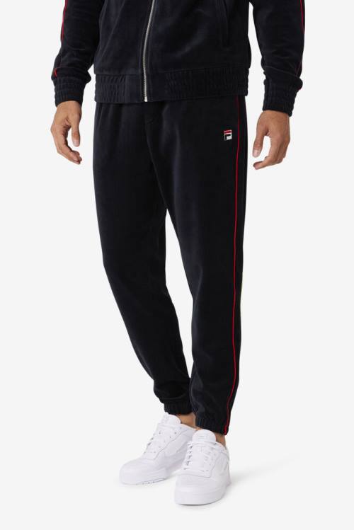 Fila Deverall Velour Miesten Housut Mustat Punainen Vihreä | Fila982KO