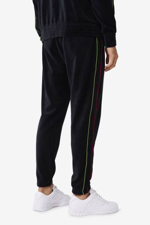 Fila Deverall Velour Miesten Housut Mustat Punainen Vihreä | Fila982KO