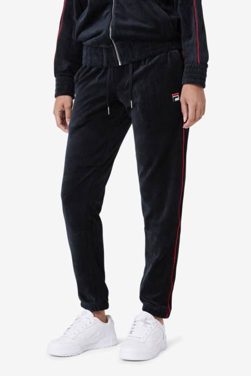 Fila Deverall Velour Miesten Housut Mustat Punainen Vihreä | Fila982KO