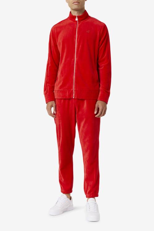 Fila Deverall Velour Miesten Housut Punainen | Fila203NF