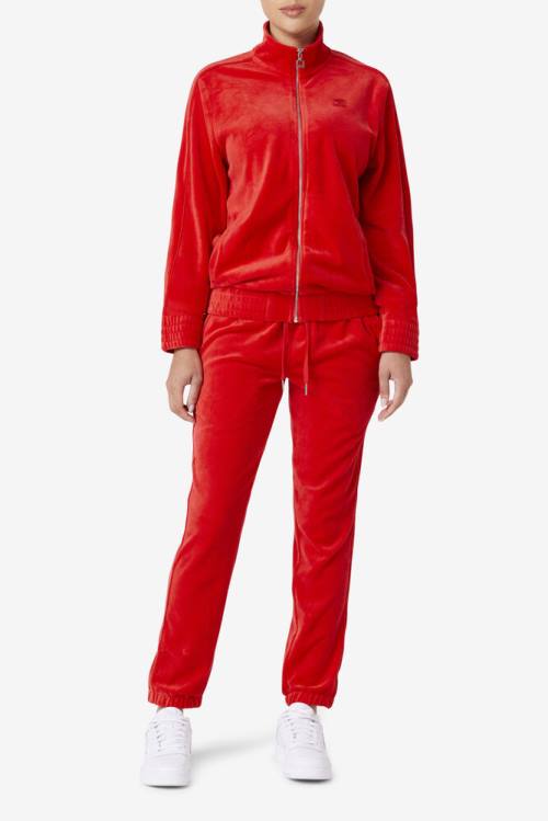 Fila Deverall Velour Miesten Housut Punainen | Fila203NF