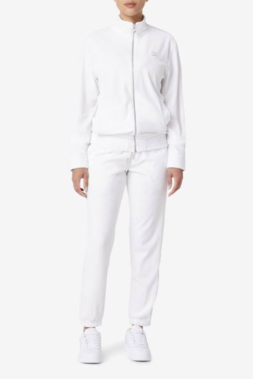 Fila Deverall Velour Miesten Housut Valkoinen | Fila608MU