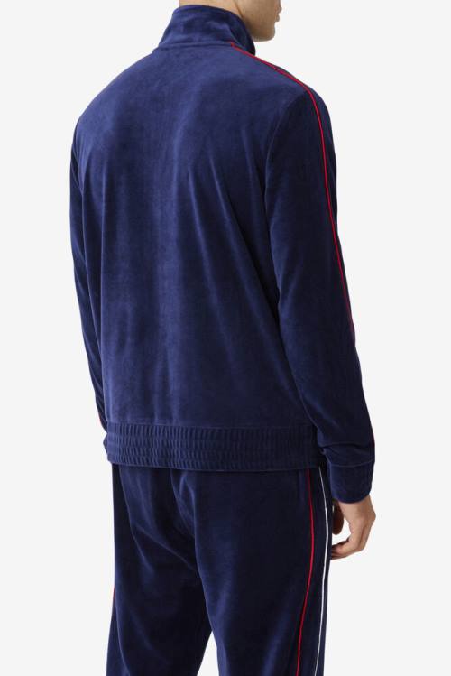 Fila Deverall Velour Miesten Takki Laivastonsininen Valkoinen Punainen | Fila896OK