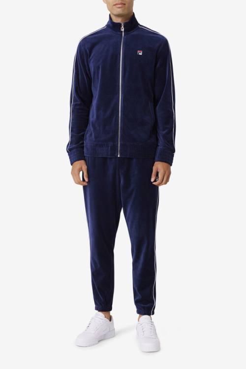 Fila Deverall Velour Miesten Takki Laivastonsininen Valkoinen Punainen | Fila896OK