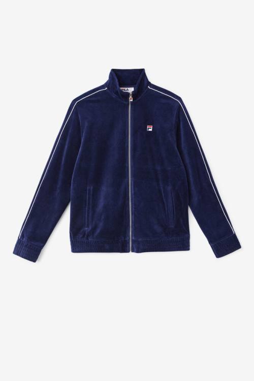 Fila Deverall Velour Miesten Takki Laivastonsininen Valkoinen Punainen | Fila896OK