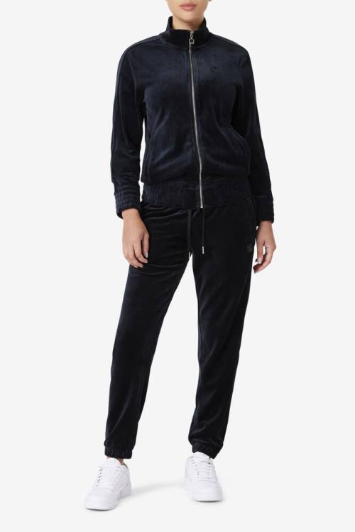 Fila Deverall Velour Miesten Takki Mustat | Fila576QC
