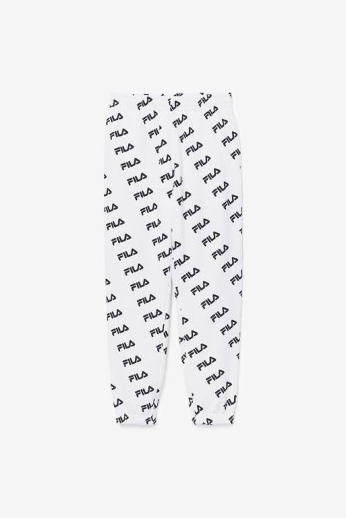Fila Diagonal Logo Jogger Miesten Housut Valkoinen Mustat | Fila075TF